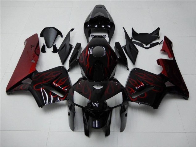 Rouge Flamme Noir Carénage Moto Honda CBR 600 RR 2005-2006 Rouge Flamme Noir Carénage Moto Honda CBR 600 RR 2005-2006