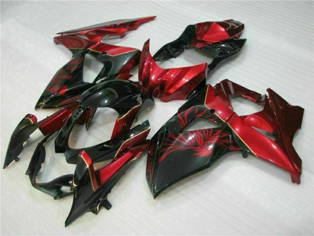 Rouge Flamme Noir Carénage Moto Suzuki GSXR 1000 K9 2009-2016 Rouge Flamme Noir Carénage Moto Suzuki GSXR 1000 K9 2009-2016