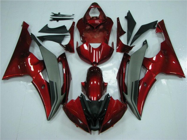 Rouge Gris Carénage Moto Yamaha R6 2008-2016 Rouge Gris Carénage Moto Yamaha R6 2008-2016