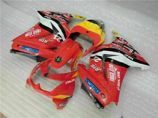 Rouge Jaune Carénage Moto Kawasaki EX250 2008-2012 Rouge Jaune Carénage Moto Kawasaki EX250 2008-2012