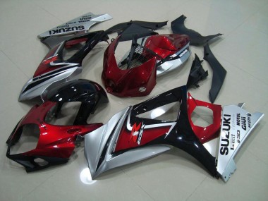 Rouge Noir Argent Carénages Moto Suzuki GSXR 1000 K7 2007-2008