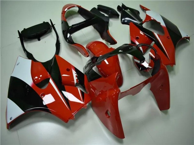 Rouge Noir Blanc Carénage Moto Kawasaki ZX6R 2000-2002 Rouge Noir Blanc Carénage Moto Kawasaki ZX6R 2000-2002