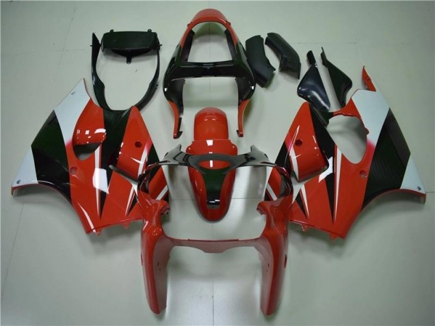 Rouge Noir Blanc Carénage Moto Kawasaki ZX6R 2000-2002 Rouge Noir Blanc Carénage Moto Kawasaki ZX6R 2000-2002