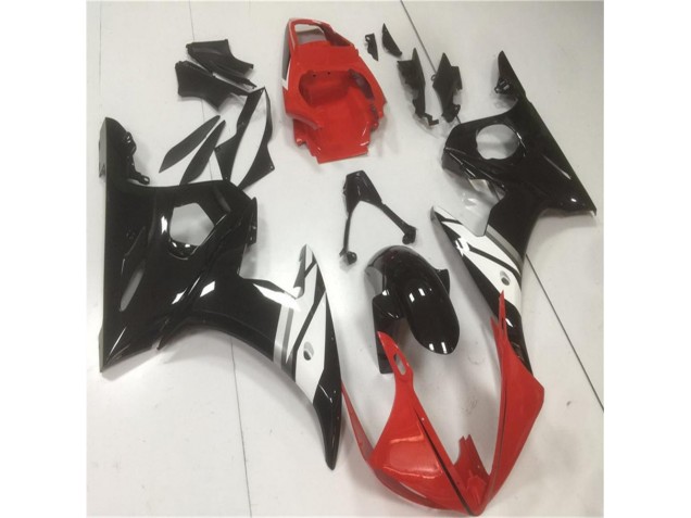 Rouge Noir Blanc Carénage Moto Yamaha R6 2003-2005 Rouge Noir Blanc Carénage Moto Yamaha R6 2003-2005