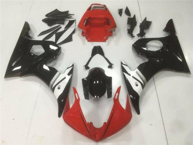 Rouge Noir Blanc Carénage Moto Yamaha R6 2003-2005 Rouge Noir Blanc Carénage Moto Yamaha R6 2003-2005