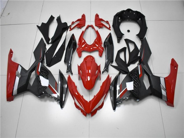 Rouge Noir Carénage Moto Kawasaki EX400 2018-2023 Rouge Noir Carénage Moto Kawasaki EX400 2018-2023