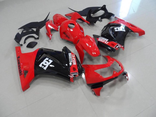 Rouge Noir Carénage Moto Kawasaki ZX 250R 2008-2012 Rouge Noir Carénage Moto Kawasaki ZX 250R 2008-2012
