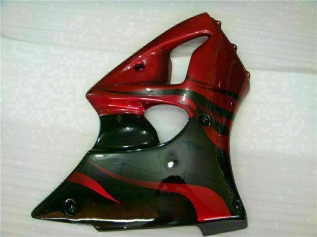 Rouge Noir Carénage Moto Kawasaki ZX6R 2000-2002 Rouge Noir Carénage Moto Kawasaki ZX6R 2000-2002