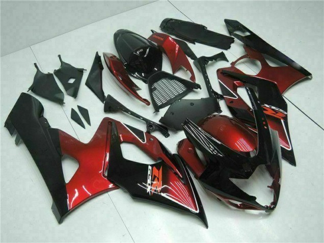 Rouge Noir Carénage Moto Suzuki GSXR 1000 K5 2005-2006 Rouge Noir Carénage Moto Suzuki GSXR 1000 K5 2005-2006