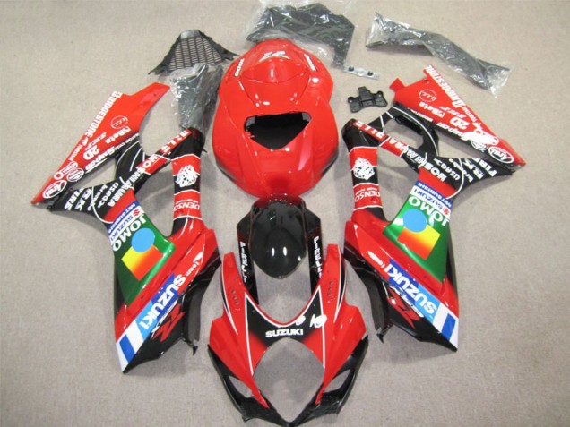 Rouge Noir Carénage Moto Suzuki GSXR 1000 K7 2007-2008 Rouge Noir Carénage Moto Suzuki GSXR 1000 K7 2007-2008