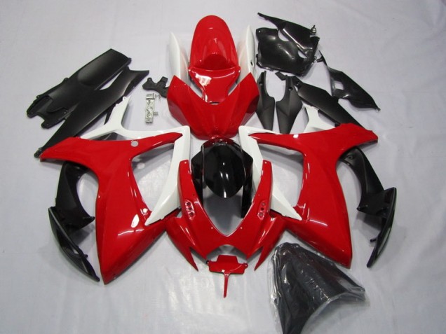 Rouge Noir Carénage Moto Suzuki GSXR 600 K6 2006-2007 Rouge Noir Carénage Moto Suzuki GSXR 600 K6 2006-2007