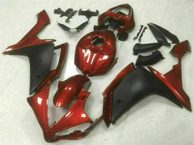 Rouge Noir Carénage Moto Yamaha R1 2007-2008 Rouge Noir Carénage Moto Yamaha R1 2007-2008
