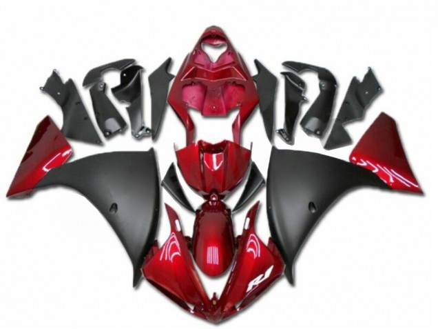 Rouge Noir Carénage Moto Yamaha R1 2009-2011 Rouge Noir Carénage Moto Yamaha R1 2009-2011