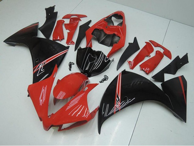 Rouge Noir Carénage Moto Yamaha R1 2012-2014 Rouge Noir Carénage Moto Yamaha R1 2012-2014