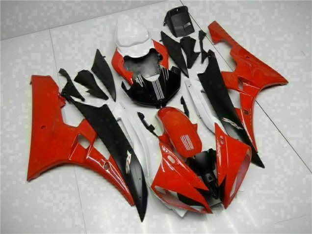 Rouge Noir Carénage Moto Yamaha R6 2006-2007 Rouge Noir Carénage Moto Yamaha R6 2006-2007