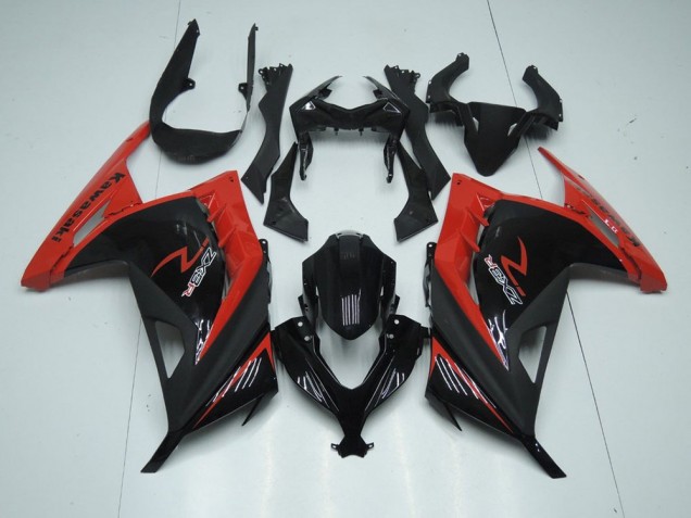 Rouge Noir Carénages Moto Kawasaki ZX 300R 2013-2016 Rouge Noir Carénages Moto Kawasaki ZX 300R 2013-2016