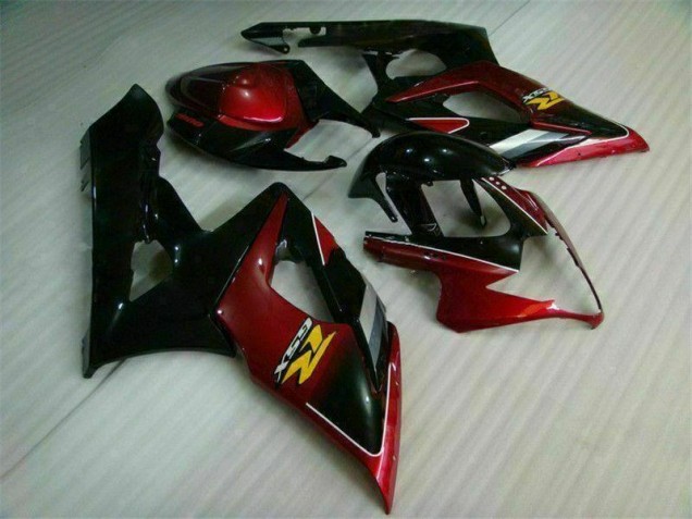 Rouge Noir Carénages Moto Suzuki GSXR 1000 K5 2005-2006 Rouge Noir Carénages Moto Suzuki GSXR 1000 K5 2005-2006