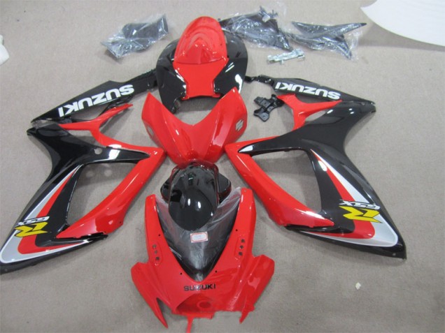 Rouge Noir Carénages Moto Suzuki GSXR 600 K6 2006-2007 Rouge Noir Carénages Moto Suzuki GSXR 600 K6 2006-2007