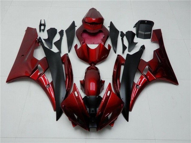 Rouge Noir Carénages Moto Yamaha R6 2006-2007 Rouge Noir Carénages Moto Yamaha R6 2006-2007