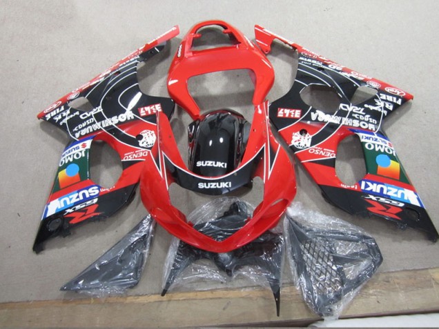Rouge Noir Denso Carénage Moto Suzuki GSXR 1000 K1 2000-2002 Rouge Noir Denso Carénage Moto Suzuki GSXR 1000 K1 2000-2002
