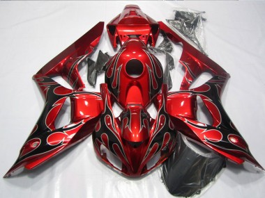 Rouge Noir Flamme Carénage Moto Honda CBR 1000 RR 2006-2007