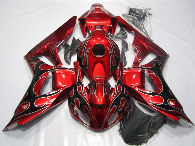 Rouge Noir Flamme Carénage Moto Honda CBR 1000 RR 2006-2007 Rouge Noir Flamme Carénage Moto Honda CBR 1000 RR 2006-2007
