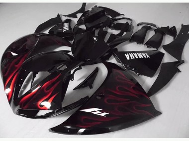 Rouge Noir Flamme Carénage Moto Yamaha R1 2012-2014
