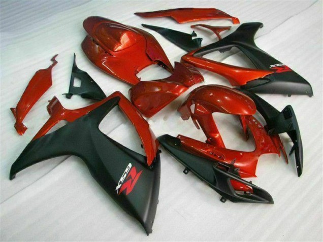 Rouge Noir Kit Carénages Motos Complet Suzuki GSXR 600 / 750 K6 2006-2007 Rouge Noir Kit Carénages Motos Complet Suzuki GSXR 600 / 750 K6 2006-2007