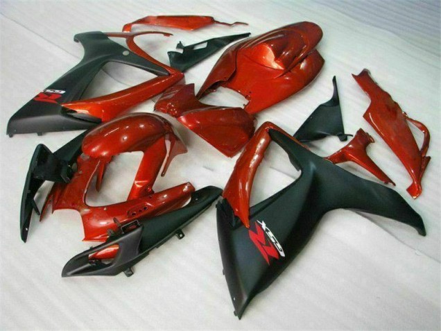 Rouge Noir Kit Carénages Motos Complet Suzuki GSXR 600 / 750 K6 2006-2007 Rouge Noir Kit Carénages Motos Complet Suzuki GSXR 600 / 750 K6 2006-2007