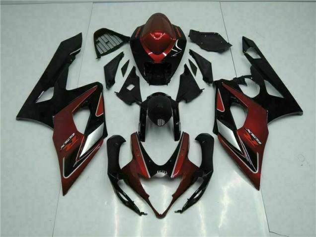 Rouge Noir Kit Carénages Motos & Plastique Suzuki GSXR 1000 K5 2005-2006 Rouge Noir Kit Carénages Motos & Plastique Suzuki GSXR 1000 K5 2005-2006