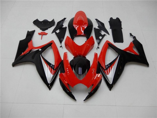 Rouge Noir Kit Carénages Motos Suzuki GSXR 600 / 750 K6 2006-2007 Rouge Noir Kit Carénages Motos Suzuki GSXR 600 / 750 K6 2006-2007