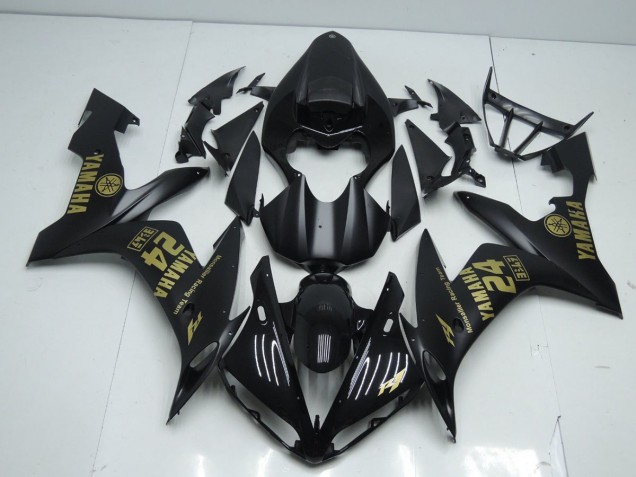 Rouge Noir Mat Or Carénage Moto Yamaha R1 2004-2006 Rouge Noir Mat Or Carénage Moto Yamaha R1 2004-2006
