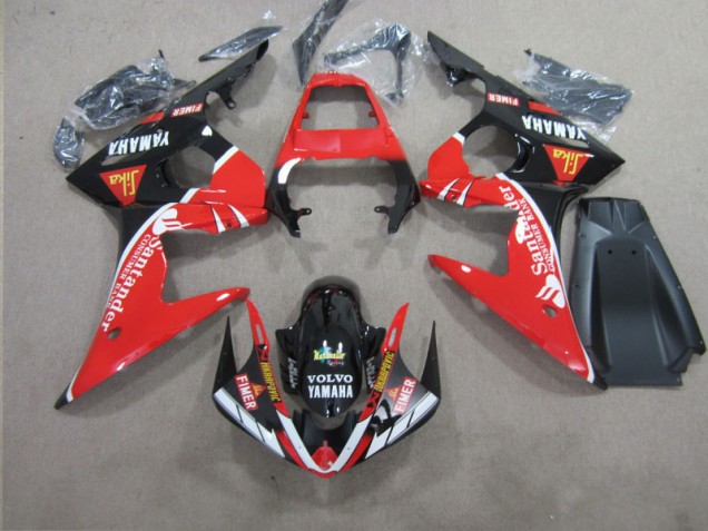 Rouge Noir Santander Carénage Moto Yamaha R6 2003-2005 Rouge Noir Santander Carénage Moto Yamaha R6 2003-2005