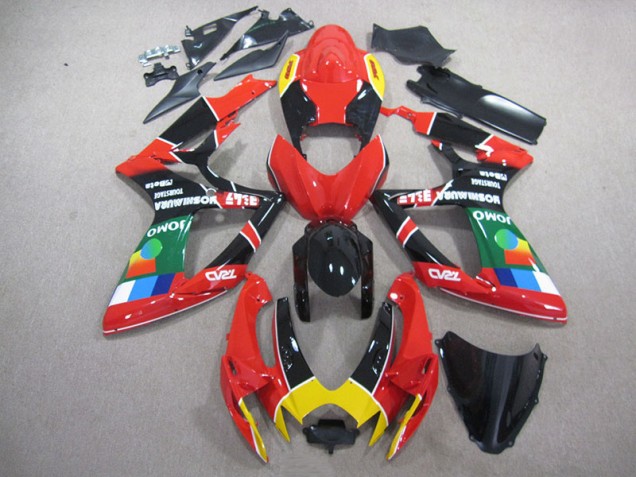 Rouge Noir Vert Carénage Moto Suzuki GSXR 750 K6 2006-2007 Rouge Noir Vert Carénage Moto Suzuki GSXR 750 K6 2006-2007