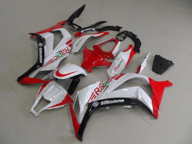 Rouge et Blanc Rapid Carénage Moto Kawasaki ZX10R 2011-2015 Rouge et Blanc Rapid Carénage Moto Kawasaki ZX10R 2011-2015