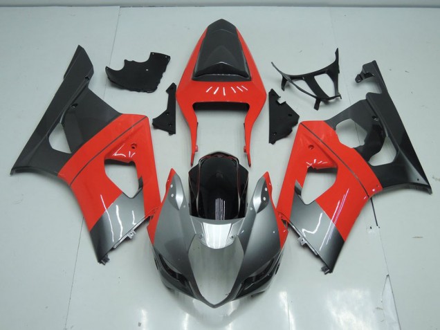 Rouge et Gris Carénage Moto Suzuki GSXR 1000 K3 2003-2004 Rouge et Gris Carénage Moto Suzuki GSXR 1000 K3 2003-2004