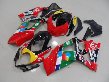Rouge et Vert Carénage Moto Suzuki GSXR 1000 K7 2007-2008