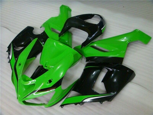 Vert Blanc Noir Carénage Moto Kawasaki ZX6R 2005-2006 Vert Blanc Noir Carénage Moto Kawasaki ZX6R 2005-2006