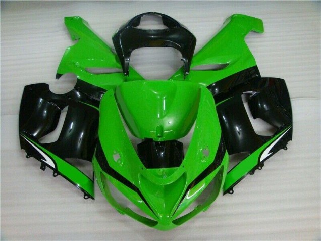 Vert Blanc Noir Carénage Moto Kawasaki ZX6R 2005-2006 Vert Blanc Noir Carénage Moto Kawasaki ZX6R 2005-2006