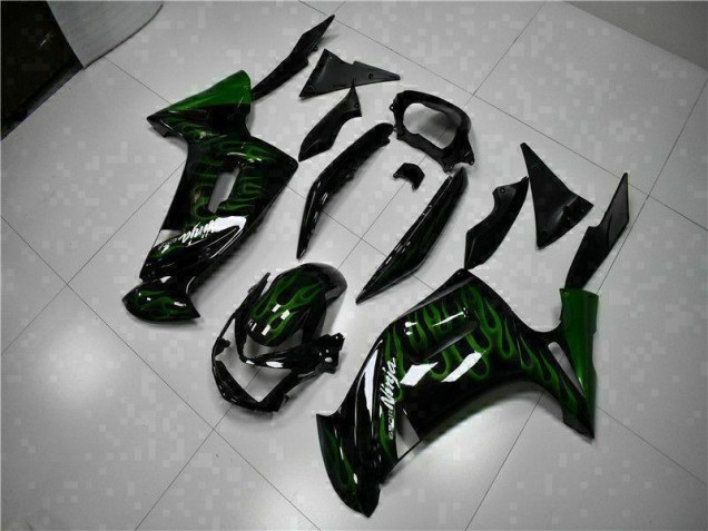 Vert Flamme Carénage Moto Kawasaki EX650 2006-2008 Vert Flamme Carénage Moto Kawasaki EX650 2006-2008