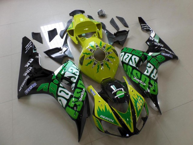 Vert Jaune Rossi Carénage Moto Honda CBR 1000 RR 2006-2007 Vert Jaune Rossi Carénage Moto Honda CBR 1000 RR 2006-2007