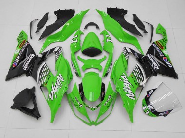 Vert Noir 11 Carénage Moto Kawasaki ZX6R 2013-2018