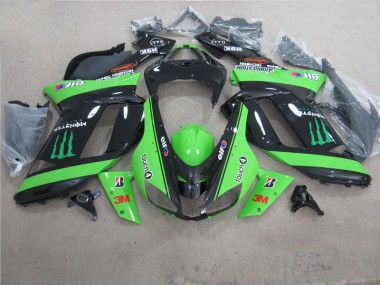 Vert Noir 3M Monster Carénage Moto Kawasaki ZX6R 2007-2008
