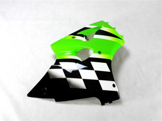 Vert Noir Blanc Carénage Moto Kawasaki ZX6R 2000-2002 Vert Noir Blanc Carénage Moto Kawasaki ZX6R 2000-2002