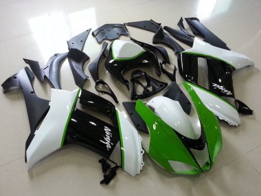 Vert Noir Blanc Carénage Moto Kawasaki ZX6R 2007-2008