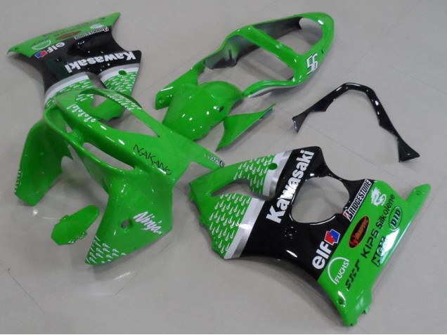 Vert Noir Carénage Moto Kawasaki ZX6R 1998-1999 Vert Noir Carénage Moto Kawasaki ZX6R 1998-1999