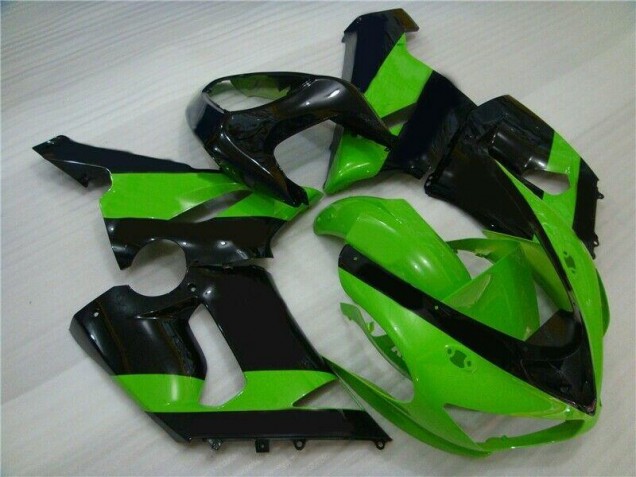 Vert Noir Carénage Moto Kawasaki ZX6R 2005-2006 Vert Noir Carénage Moto Kawasaki ZX6R 2005-2006