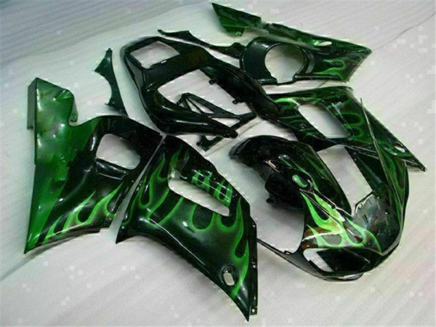 Vert Noir Carénage Moto Yamaha R6 1998-2002 Vert Noir Carénage Moto Yamaha R6 1998-2002