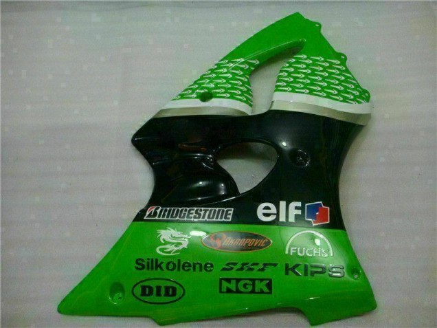 Vert Noir Carénages Moto Kawasaki ZX6R 2000-2002 Vert Noir Carénages Moto Kawasaki ZX6R 2000-2002