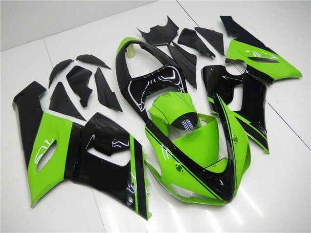 Vert Noir Carénages Moto Kawasaki ZX6R 2005-2006 Vert Noir Carénages Moto Kawasaki ZX6R 2005-2006